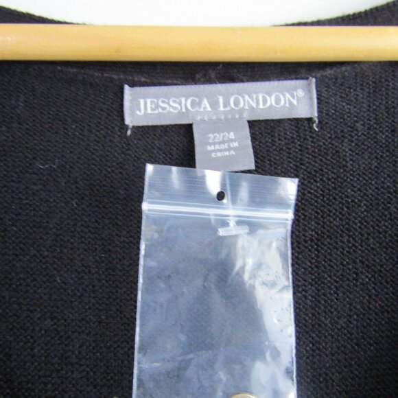 Jessica London Knit Sweater Shirt Dress 22/24 Black NWOT Casual Capsule Wardrobe - Picture 6 of 11